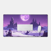 Lunar Wyrm – Purple Dragon Under the Moon Desk Mat (Keyboard & Muis)