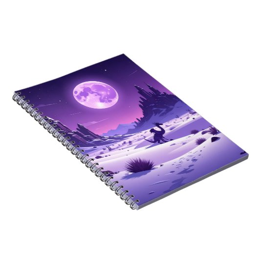Lunar Wyrm – Purple Dragon Under the Moon Desk Mat Notitieboek (Rechterzijde)