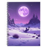 Lunar Wyrm – Purple Dragon Under the Moon Desk Mat Notitieboek (Voorkant)