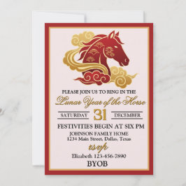 Lunar Year of the Horse New Years Eve Party Kaart