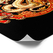 Lunar Zodiac Dragon Tiger Horse Harmony Chinese Ne Poster (Hoek)