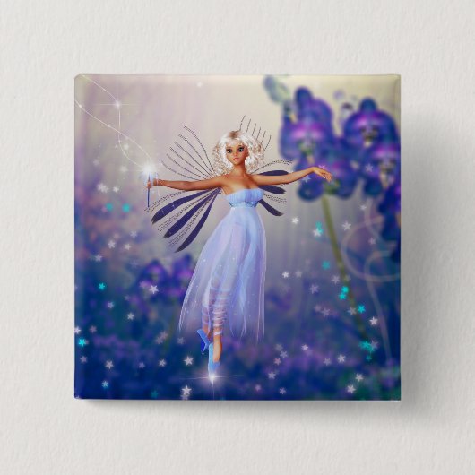 Lunaria, de Twilight Fairy Vierkante Button 5,1 Cm (Voorkant)