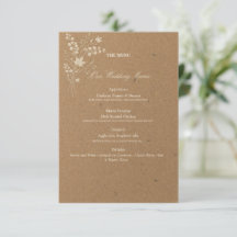 Lunaria Kraft Boho Trouwmenu Kaart