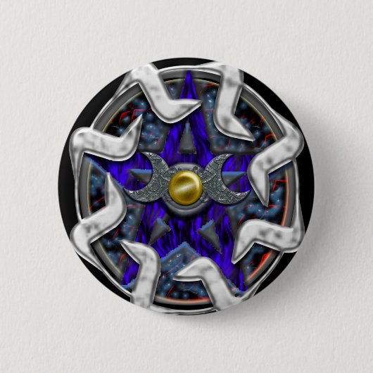 lunarpentakel ronde button 5,7 cm (Voorkant)