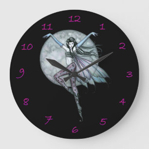 Luna's Ascent Fairy Fantasy Art Clock Grote Klok