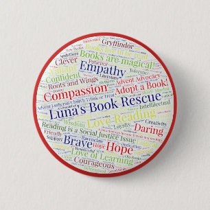 Luna's Book Rescue Ronde Button 5,7 Cm