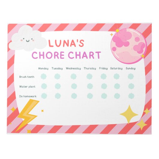 Luna's Chore Chart Notitieblok (Voorkant)
