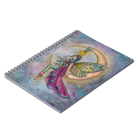 Luna's Perch Fairy op Moon Fantasy Art Notitieboek (Linkerzijde)