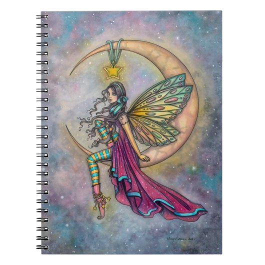 Luna's Perch Fairy op Moon Fantasy Art Notitieboek (Voorkant)
