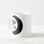 LunaSees Logo Mok (zwart met jade iris) (Voorkant links)