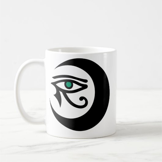 LunaSees Logo Mok (zwart met jade iris) (Links)