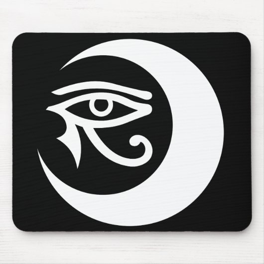 LunaSees Logo Mousepad (wit/zwart oog) Muismat (Voorkant)