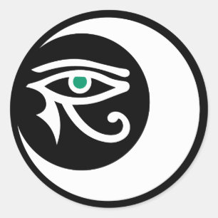 LunaSees Logo Sticker (wit / jade eye)