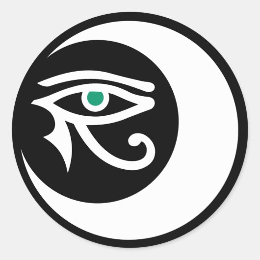 LunaSees Logo Sticker (wit / jade eye) (Voorkant)