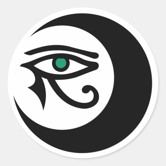 LunaSees Logo Sticker (zwart / jade eye) (Voorkant)