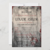 Lunatic Asilum Halloween Birthday Magnetische Uitnodiging (Voorkant)