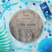 Lunatic Asilum Halloween Birthday Papieren Bordje (Feest)