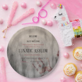 Lunatic Asilum Halloween Birthday Papieren Bordje (Feest)