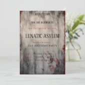 Lunatic Asilum Halloween Birthday Save The Date (Staand voorkant)
