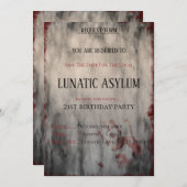 Lunatic Asilum Halloween Birthday Save The Date (Voorkant / Achterkant)