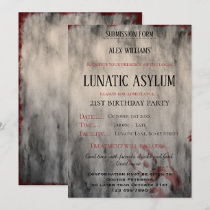 Lunatic Asylum Birthday Party Kaart