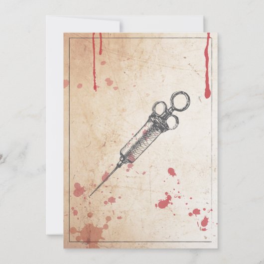 Lunatic Asylum Form Halloween Party Invite Kaart (Achterkant)