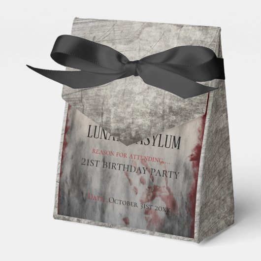 Lunatic Asylum Halloween Verjaardag Bedankdoosjes (Voorkant Zijde)