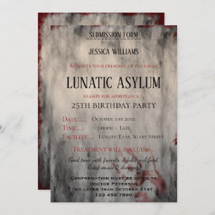 Lunatic Asylum Woman,s Birthday Party Kaart