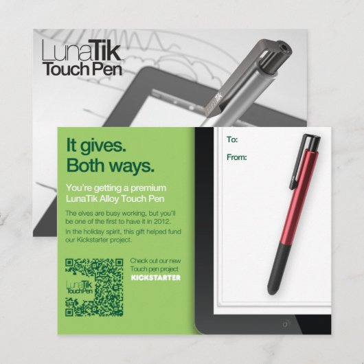LunaTik Touch Pen Gift card - Alloy Briefkaart (Voorkant / Achterkant)