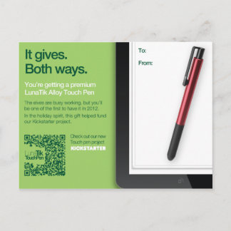 LunaTik Touch Pen Gift card - Alloy Briefkaart