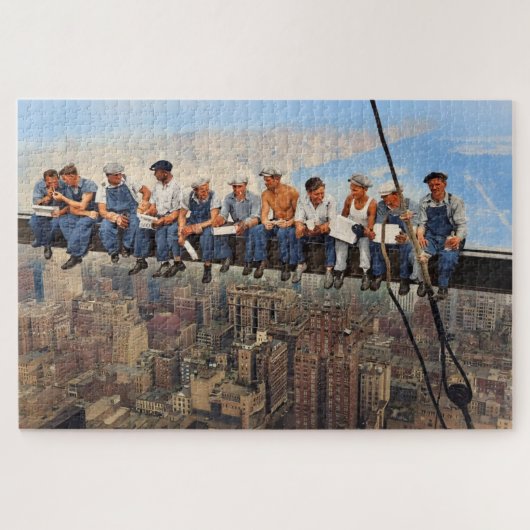 Lunch Atop A Skyscraper 1932 NYC Gerestaureerd Kle Legpuzzel (Horizontaal)