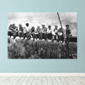 Lunch Atop A Skyscraper 1932 NYC Ironwerkers Canvas Afdruk (Insitu (Houten vloer))