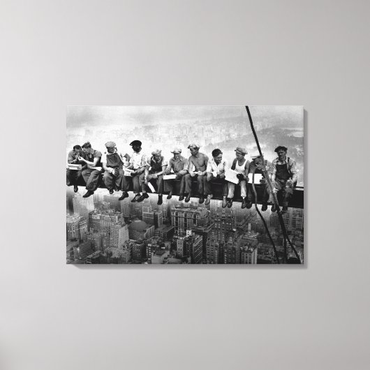 Lunch Atop A Skyscraper 1932 NYC Ironwerkers Canvas Afdruk (Voorkant)