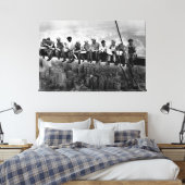 Lunch Atop A Skyscraper 1932 NYC Ironworkers Large Canvas Afdruk (Insitu (Slaapkamer))