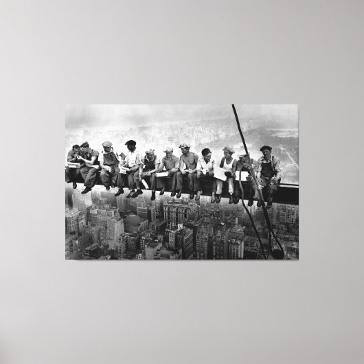 Lunch Atop A Skyscraper 1932 NYC Ironworkers Large Canvas Afdruk (Voorkant)