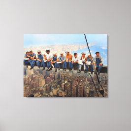 Lunch Atop A Skyscraper 1932 NYC Remastered Color Canvas Afdruk