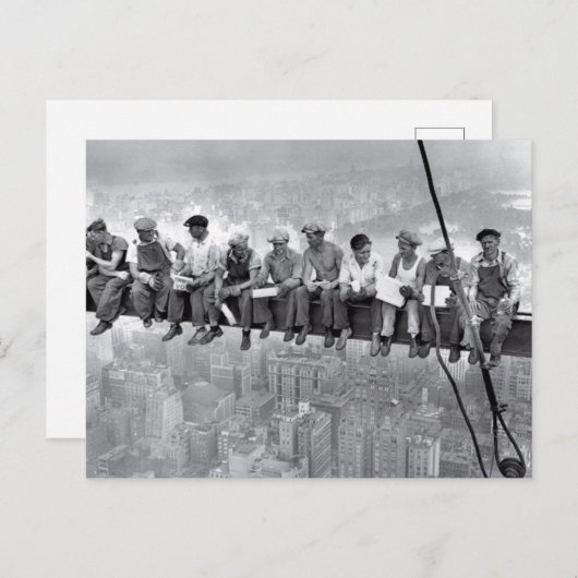 Lunch Atop A Skyscraper Briefkaart (Voorkant / Achterkant)