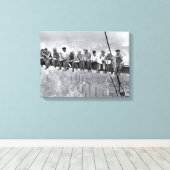 Lunch Atop A Skyscraper Canvas Afdruk (Insitu (Houten vloer))