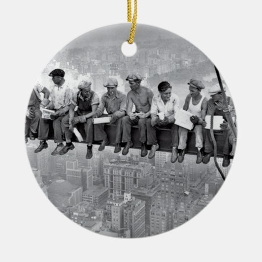 Lunch Atop A Skyscraper Keramisch Ornament (Voorkant)