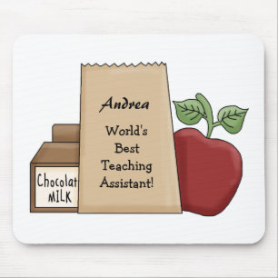 Lunch bag/Apple-World's Best Teaching Assistant! Muismat