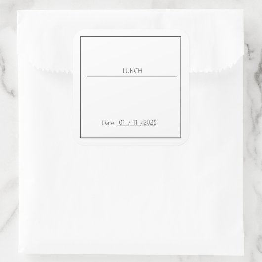 LUNCH BEWERKBARE STICKER (Tas)