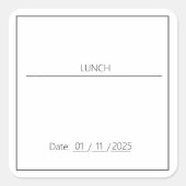 LUNCH BEWERKBARE STICKER (Voorkant)