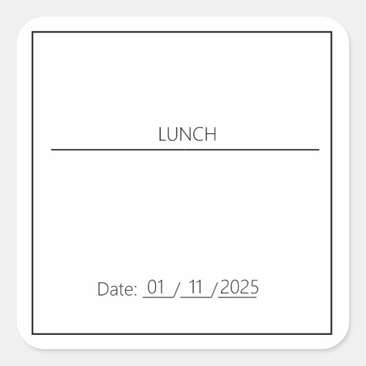 LUNCH BEWERKBARE STICKER (Voorkant)