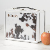 Lunch Box - Bruin/Wit Koeienhuid (In situ)