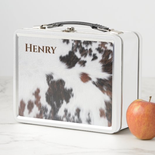 Lunch Box - Bruin/Wit Koeienhuid (In situ)