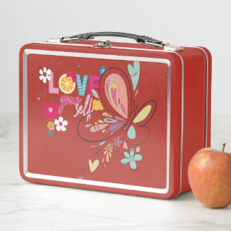 Lunch box en métal seventies vintage