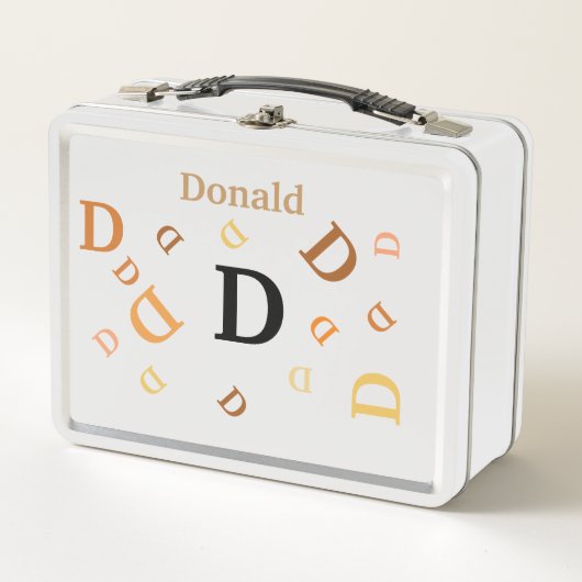 Lunch Box - Jumged Letters in Oranje (Voorkant)