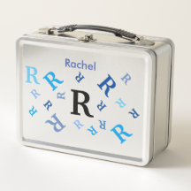 Lunch Box - Jumked Letters in Blue