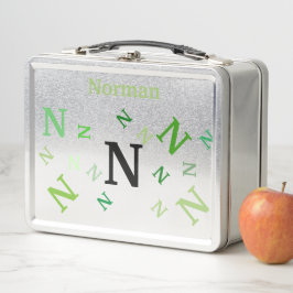 Lunch Box - Jumked Letters in Green
