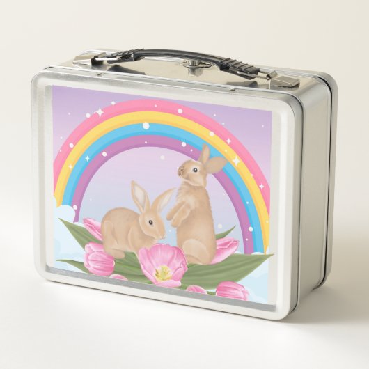 Lunch Box met regenboog en bundels (Achterkant)